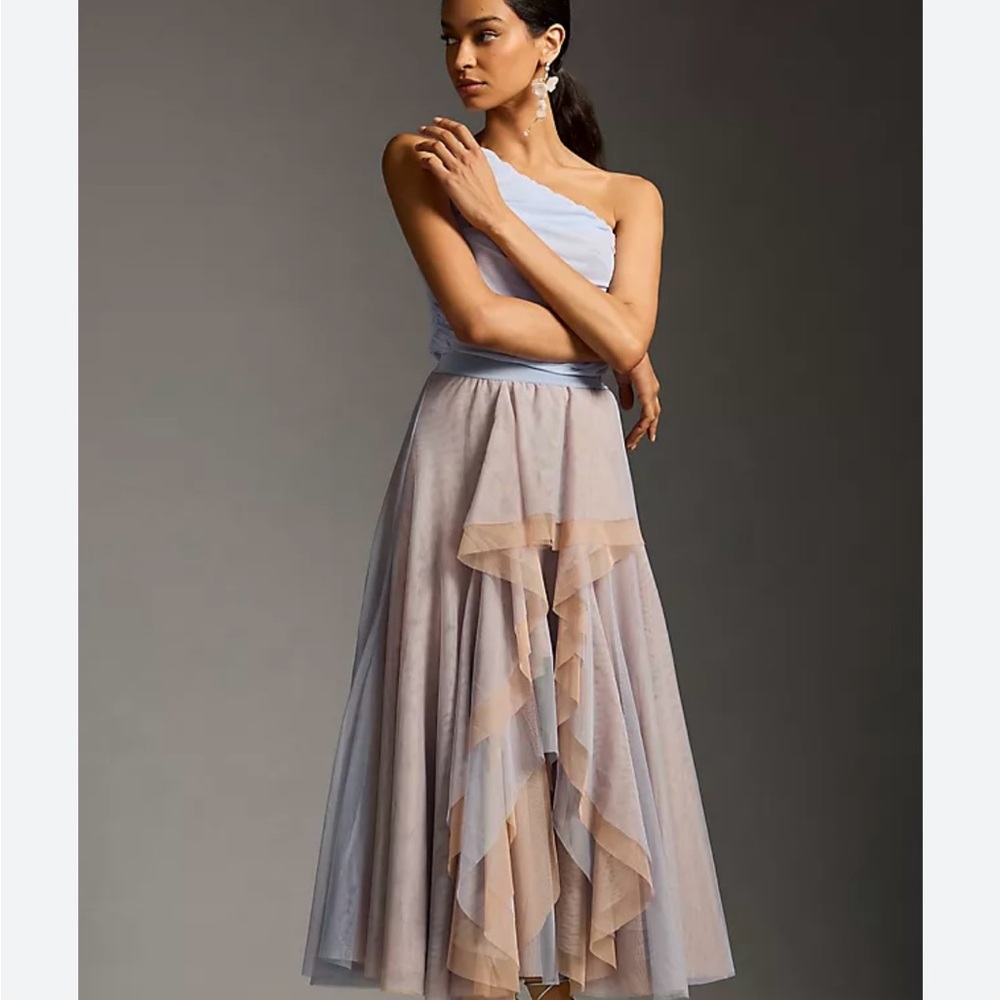 Elegant Light Blue Nude Skirt